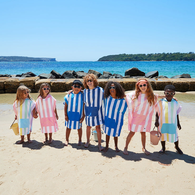 Kids Poncho - Quick Dry Hooded Towel - Bondi Blue