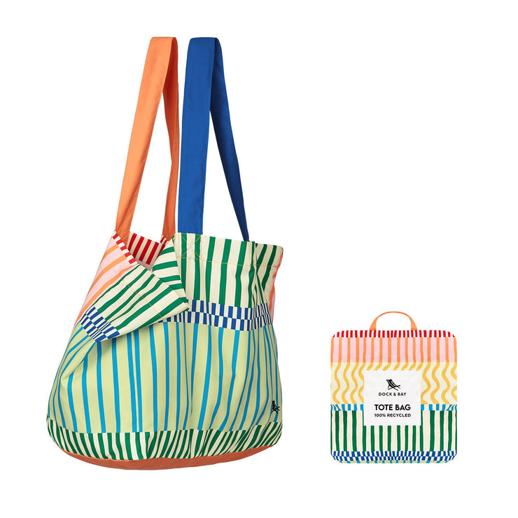 Dock & Bay Foldaway Tote Bags - Stripe Up Your Life