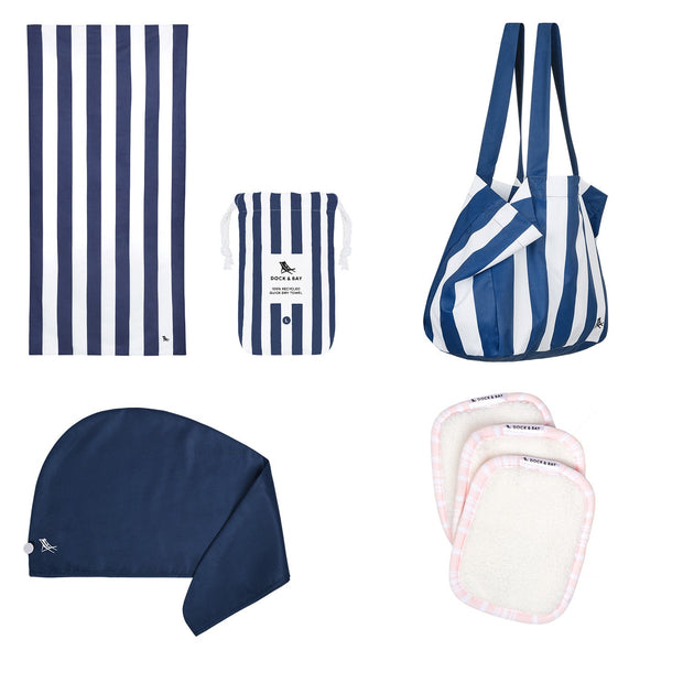 Dock & Bay Towel, Hair Wrap, Bag, Makeup Bundle - Set A