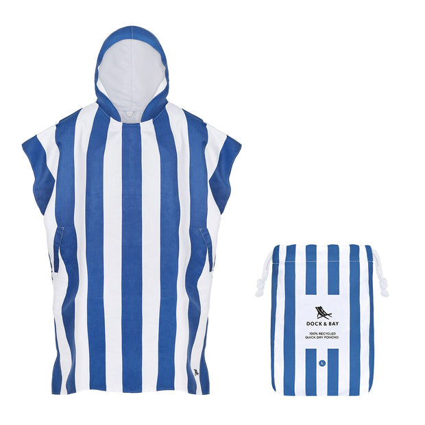 Dock & Bay Poncho - Adults - Whitsunday Blue - Customized Embroidery Personalized for You