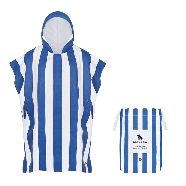 Dock & Bay Poncho - Adults - Whitsunday Blue - Customized Embroidery Personalized for You