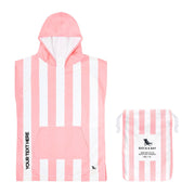 Dock & Bay Poncho - Kids - Malibu Pink - Customized Embroidery Personalized for You
