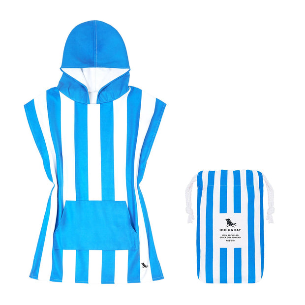 Dock & Bay Poncho - Kids - Bondi Blue - Customized Embroidery Personalized for You