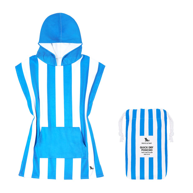 Dock & Bay Poncho - Kids - Bondi Blue - Customized Embroidery Personalized for You
