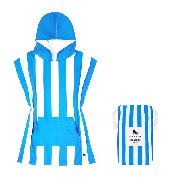 Dock & Bay Poncho - Kids - Bondi Blue - Customized Embroidery Personalized for You