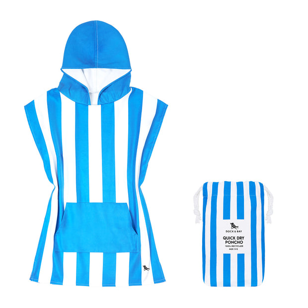 Dock & Bay Poncho - Kids - Bondi Blue - Customized Embroidery Personalized for You