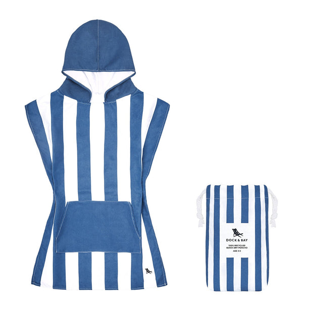Dock & Bay Poncho Kids - Whitsunday Blue - Customized Embroidery Personalized for You