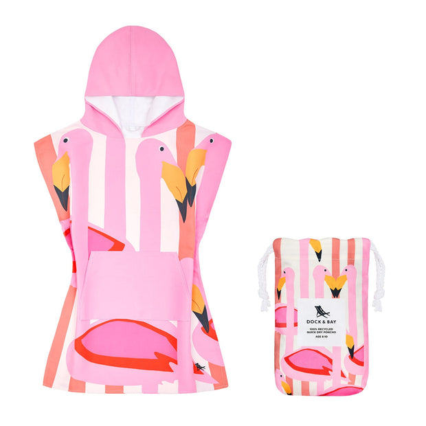 Dock & Bay Poncho Kids - Flamboyant Flamingos - Outlet