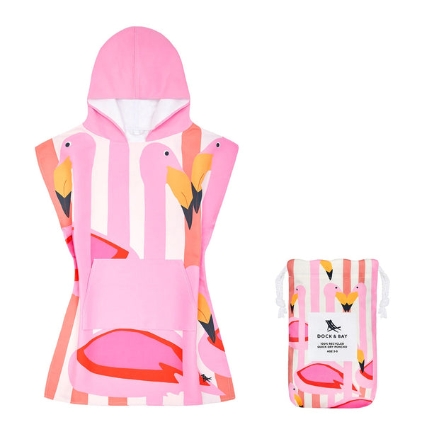 Dock & Bay Poncho Kids - Flamboyant Flamingos - Outlet