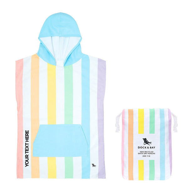 Dock & Bay Poncho - Kids - Unicorn Waves - Customized Embroidery Personalized for You