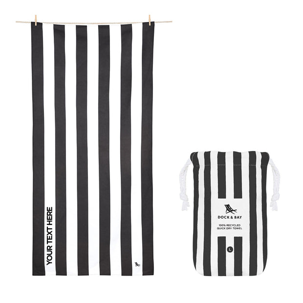 Dock & Bay Quick Dry Towel - Kamari Charcoal - Customized Embroidery Personalized for You