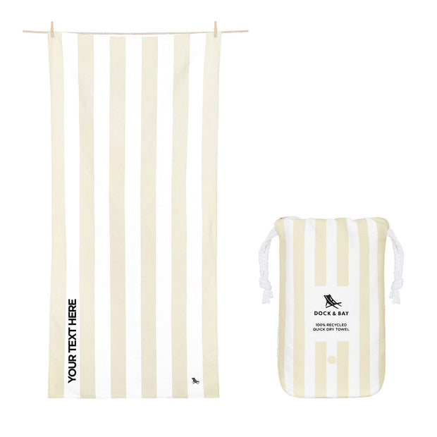 Dock & Bay Quick Dry Towel - Bora Bora Beige - Customized Embroidery Personalized for You