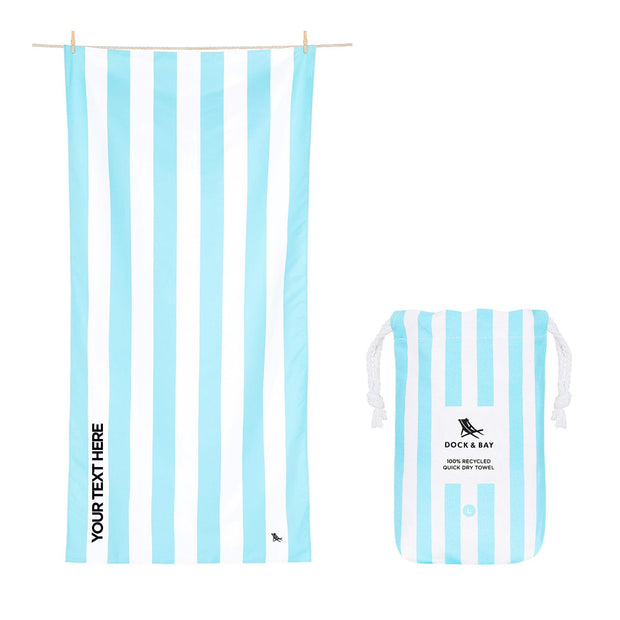 Dock & Bay Quick Dry Towel - Tulum Blue - Customized Embroidery Personalized for You