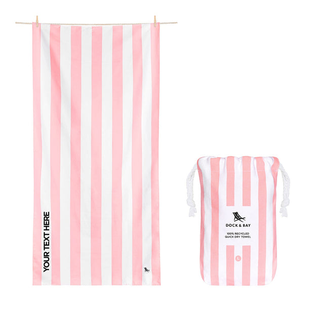 Dock & Bay Quick Dry Towel - Malibu Pink - Customized Embroidery Personalized for You