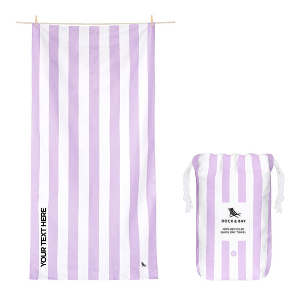 Dock & Bay Quick Dry Towel - Lombok Lilac - Customized Embroidery Personalized for You