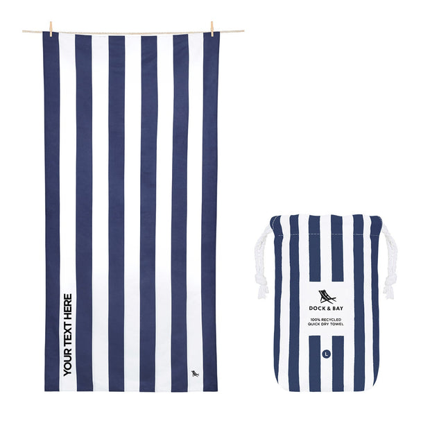 Dock & Bay Quick Dry Towel - Whitsunday Blue - Customized Embroidery Personalized for You
