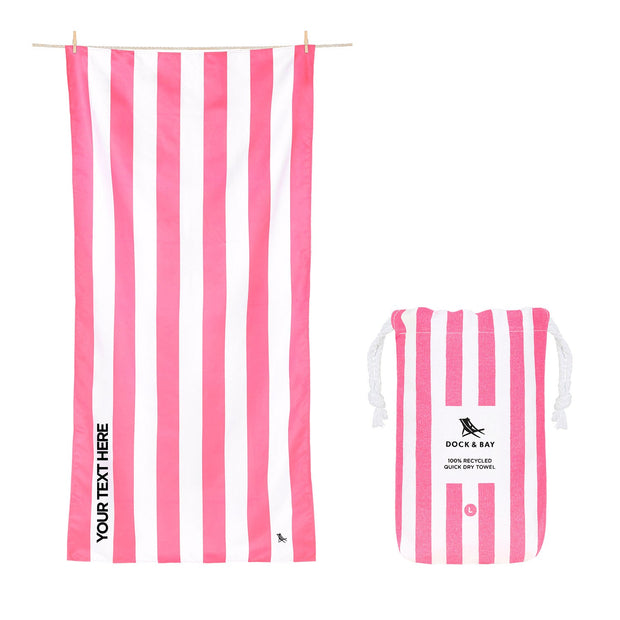 Dock & Bay Quick Dry Towel - Phi Phi Pink - Customized Embroidery Personalized for You
