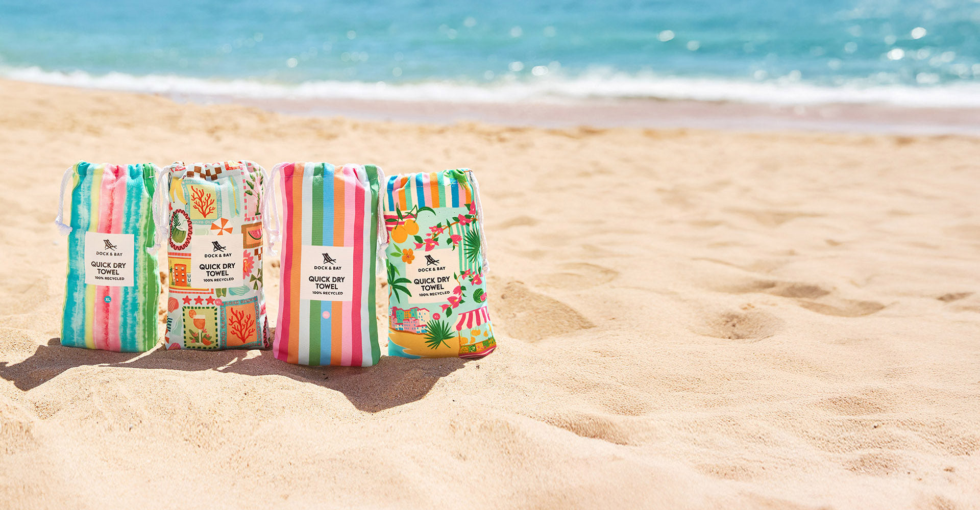 Dock & Bay Quick Dry Towels - Postcards From Paradise (Set of 4)