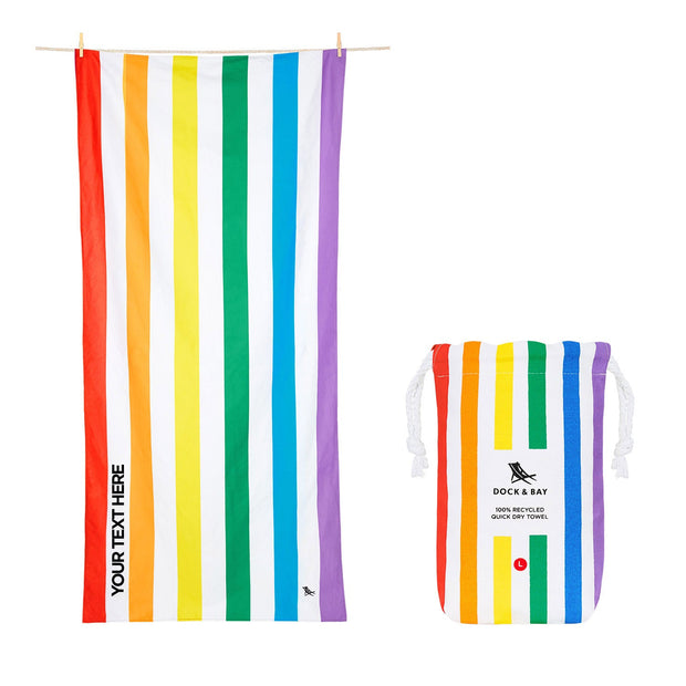 Dock & Bay Quick Dry Towel - Rainbow Skies - Customized Embroidery Personalized for You