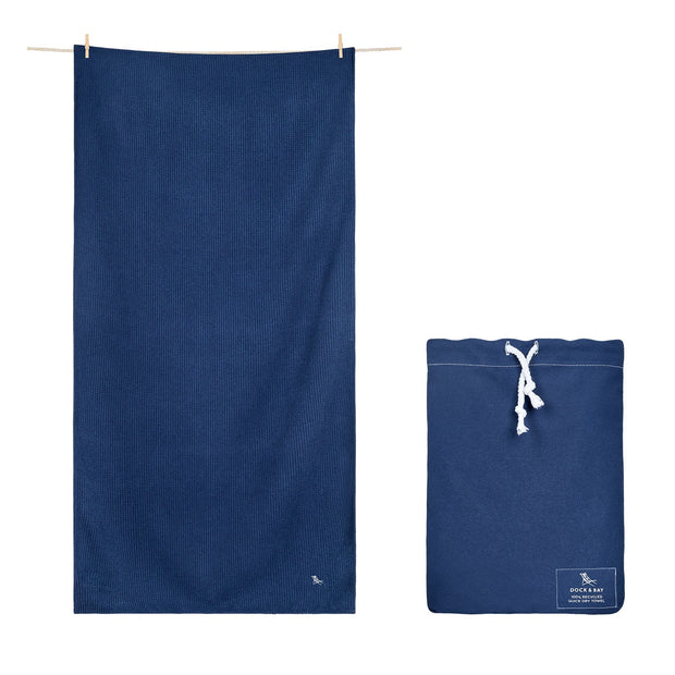 Dock & Bay Quick Dry Bath Towel - Nautical Navy - Customized Embroidery Personalized for You - Outlet